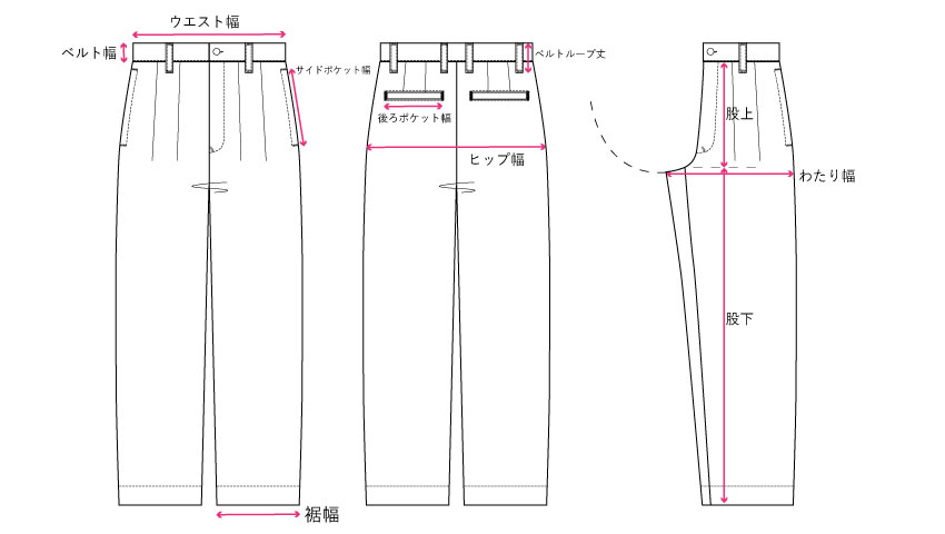 型紙・パターン依頼の際に必要なサイズ計測【パンツパターン依頼